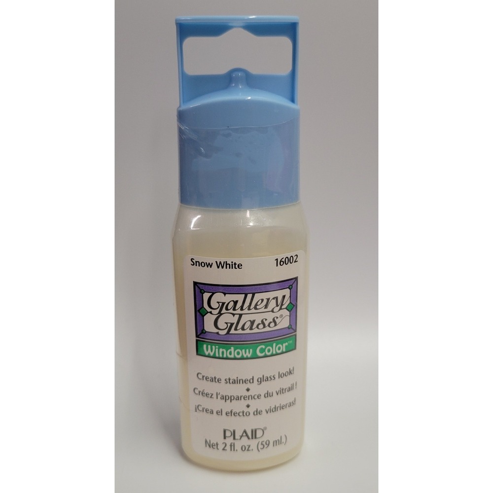 Plaid Gallery Glass Window Color‎ Snow White 16002 Stained Glass Look Paint 2oz
